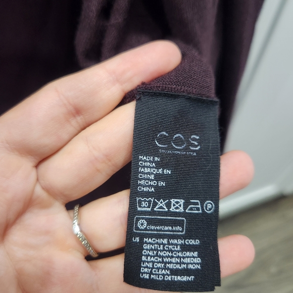 COS Side Button Merino Wool Brown Cardigan - Picture 9 of 14